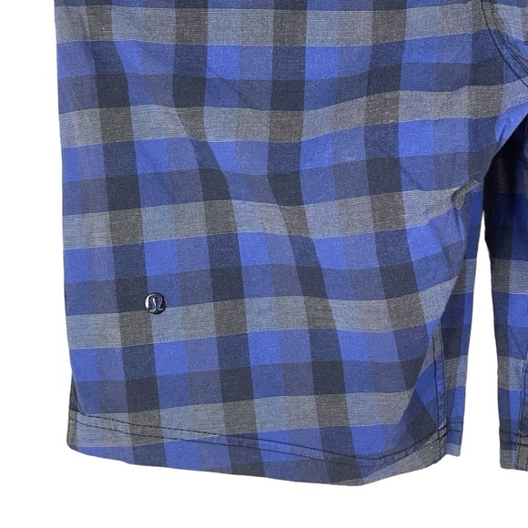 Lululemon Shorts Mens 34 x 10" Kahuna 2.0 Plaid Print Flat Front Performance - Picture 10 of 12